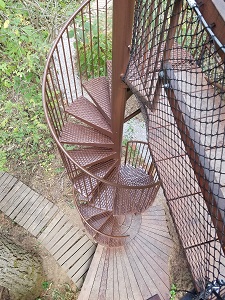 Spiral staircaste to bridge