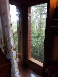 Shower
                      with floor to ceiling windows